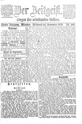 Der Zeitgeist Mittwoch 22. November 1876