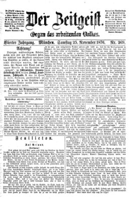 Der Zeitgeist Samstag 25. November 1876