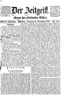 Der Zeitgeist Sonntag 26. November 1876