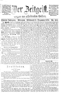 Der Zeitgeist Mittwoch 13. Dezember 1876