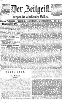 Der Zeitgeist Dienstag 19. Dezember 1876