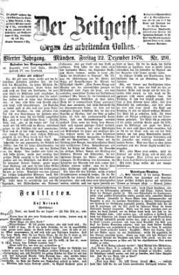 Der Zeitgeist Freitag 22. Dezember 1876