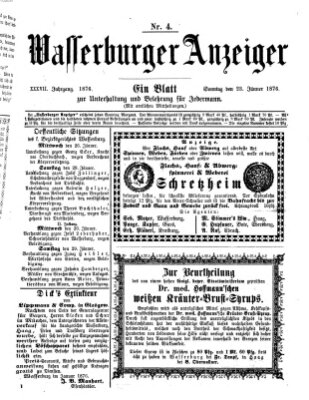 Wasserburger Anzeiger (Wasserburger Wochenblatt) Sonntag 23. Januar 1876