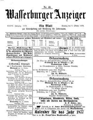 Wasserburger Anzeiger (Wasserburger Wochenblatt) Sonntag 8. Oktober 1876