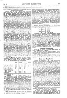 Deutsche Bauzeitung 〈Berlin〉 Mittwoch 19. Januar 1876