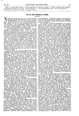 Deutsche Bauzeitung 〈Berlin〉 Samstag 4. März 1876