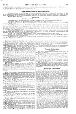 Deutsche Bauzeitung 〈Berlin〉 Mittwoch 3. Mai 1876