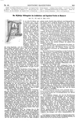 Deutsche Bauzeitung 〈Berlin〉 Samstag 3. Juni 1876