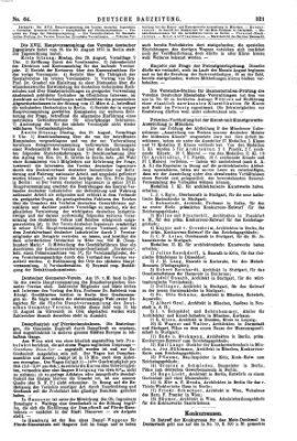 Deutsche Bauzeitung 〈Berlin〉 Mittwoch 9. August 1876