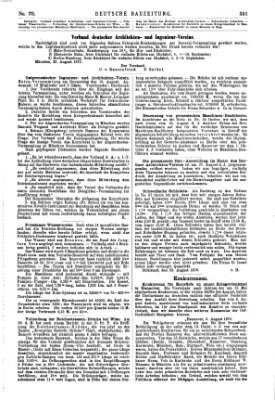 Deutsche Bauzeitung 〈Berlin〉 Mittwoch 30. August 1876