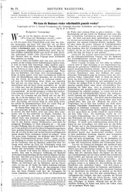 Deutsche Bauzeitung 〈Berlin〉 Samstag 23. September 1876