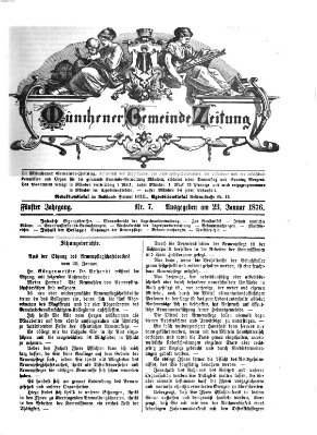 Münchener Gemeinde-Zeitung Sonntag 23. Januar 1876