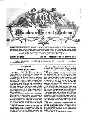 Münchener Gemeinde-Zeitung Donnerstag 10. Februar 1876