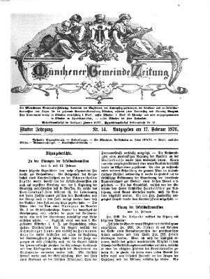 Münchener Gemeinde-Zeitung Donnerstag 17. Februar 1876