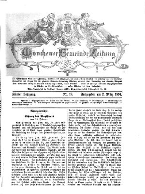 Münchener Gemeinde-Zeitung Donnerstag 2. März 1876