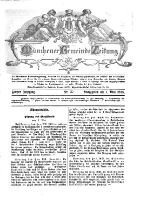 Münchener Gemeinde-Zeitung Sonntag 7. Mai 1876