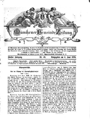 Münchener Gemeinde-Zeitung Sonntag 4. Juni 1876