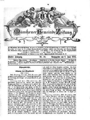 Münchener Gemeinde-Zeitung Donnerstag 8. Juni 1876