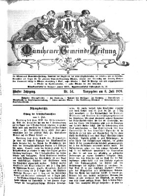 Münchener Gemeinde-Zeitung Donnerstag 6. Juli 1876