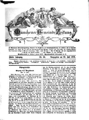 Münchener Gemeinde-Zeitung Donnerstag 20. Juli 1876