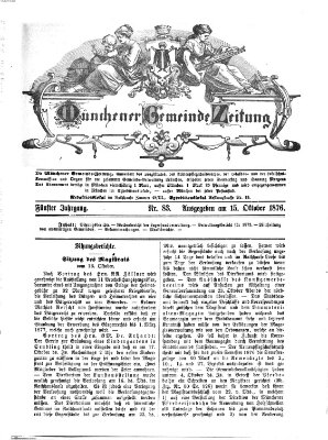 Münchener Gemeinde-Zeitung Sonntag 15. Oktober 1876