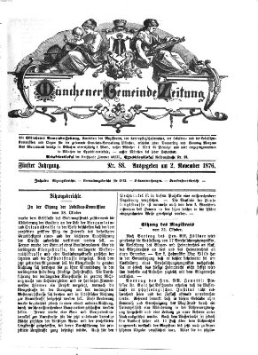 Münchener Gemeinde-Zeitung Donnerstag 2. November 1876