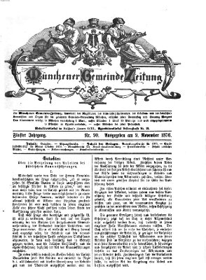 Münchener Gemeinde-Zeitung Donnerstag 9. November 1876