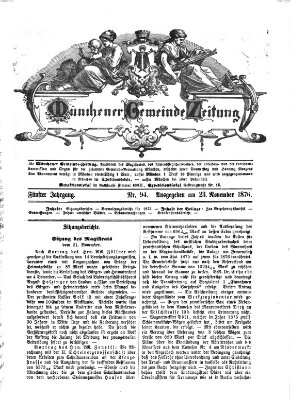 Münchener Gemeinde-Zeitung Donnerstag 23. November 1876