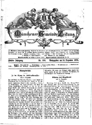 Münchener Gemeinde-Zeitung Donnerstag 14. Dezember 1876