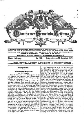 Münchener Gemeinde-Zeitung Sonntag 17. Dezember 1876