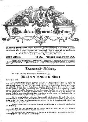 Münchener Gemeinde-Zeitung Donnerstag 21. Dezember 1876