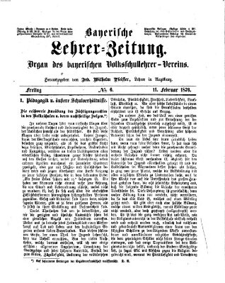 Bayerische Lehrerzeitung Freitag 11. Februar 1876