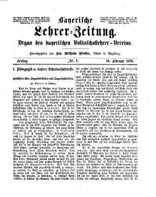 Bayerische Lehrerzeitung Freitag 18. Februar 1876