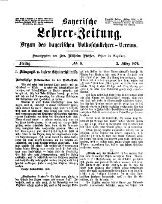 Bayerische Lehrerzeitung Freitag 3. März 1876