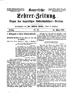 Bayerische Lehrerzeitung Freitag 24. März 1876