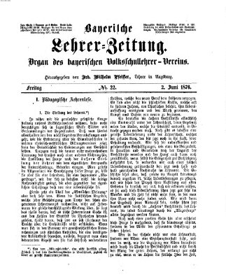 Bayerische Lehrerzeitung Freitag 2. Juni 1876