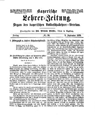 Bayerische Lehrerzeitung Freitag 8. September 1876