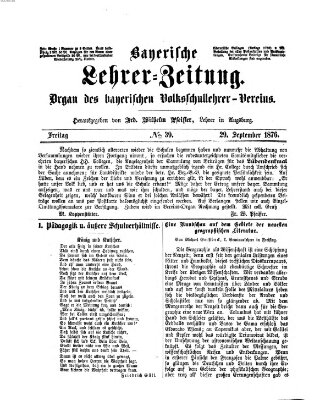 Bayerische Lehrerzeitung Freitag 29. September 1876