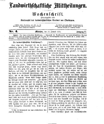 Landwirthschaftliche Mittheilungen Sonntag 23. Januar 1876