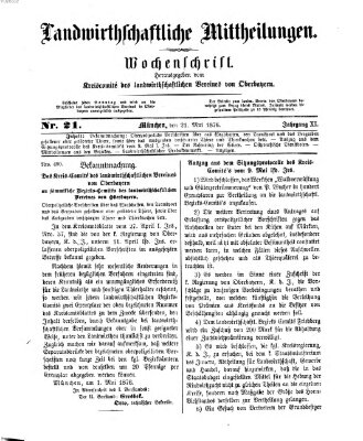 Landwirthschaftliche Mittheilungen Sonntag 21. Mai 1876