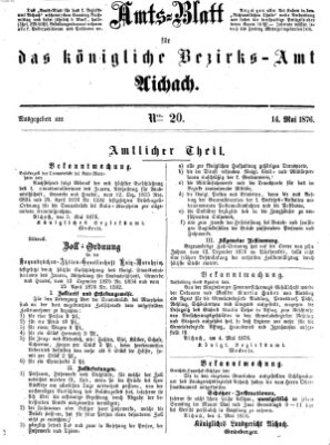 Amtsblatt für das Bezirksamt und Amtsgericht Aichach Sonntag 14. Mai 1876