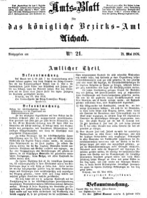 Amtsblatt für das Bezirksamt und Amtsgericht Aichach Sonntag 21. Mai 1876