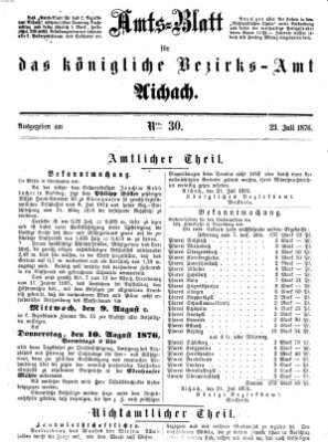 Amtsblatt für das Bezirksamt und Amtsgericht Aichach Sonntag 23. Juli 1876