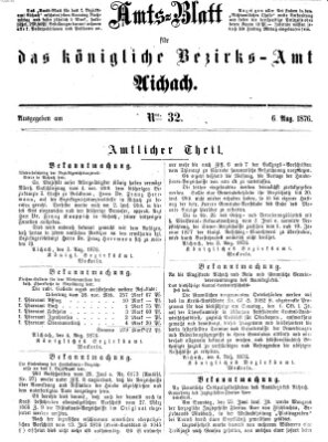 Amtsblatt für das Bezirksamt und Amtsgericht Aichach Sonntag 6. August 1876