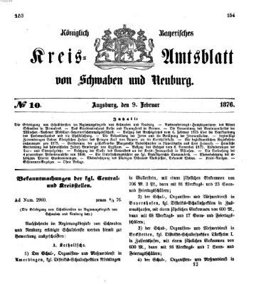 Königlich Bayerisches Kreis-Amtsblatt von Schwaben und Neuburg Mittwoch 9. Februar 1876