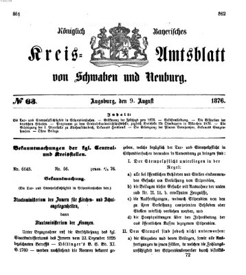 Königlich Bayerisches Kreis-Amtsblatt von Schwaben und Neuburg Mittwoch 9. August 1876