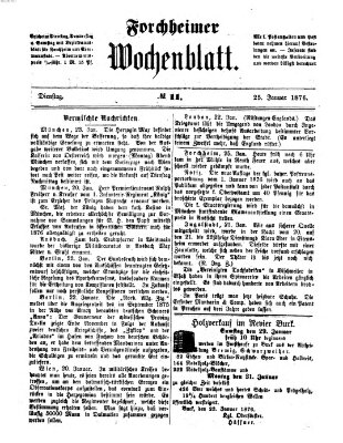 Amtsblatt für die Königlichen Bezirksämter Forchheim und Ebermannstadt sowie für die Königliche Stadt Forchheim Dienstag 25. Januar 1876