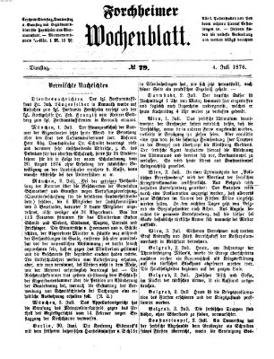 Amtsblatt für die Königlichen Bezirksämter Forchheim und Ebermannstadt sowie für die Königliche Stadt Forchheim Dienstag 4. Juli 1876