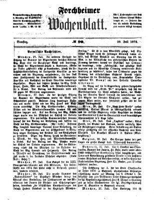 Amtsblatt für die Königlichen Bezirksämter Forchheim und Ebermannstadt sowie für die Königliche Stadt Forchheim Samstag 29. Juli 1876