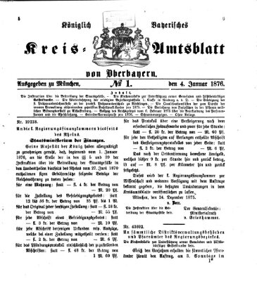 Königlich-bayerisches Kreis-Amtsblatt von Oberbayern (Münchner Intelligenzblatt) Dienstag 4. Januar 1876